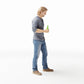 Diorama Modellbau Produktfoto 0: Stehende Figur: Mann mit Flasche und Hand in Hosentasche (Ref. Nr. 538)