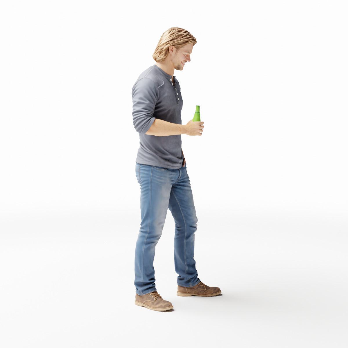Diorama Modellbau Produktfoto 0: Stehende Figur: Mann mit Flasche und Hand in Hosentasche (Ref. Nr. 538)
