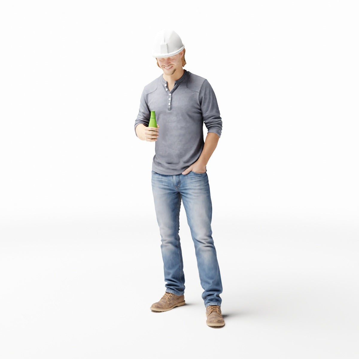 Diorama Modellbau Produktfoto 0: Stehende Figur: Mann mit Flasche und Hand in Hosentasche (Ref. Nr. 538)