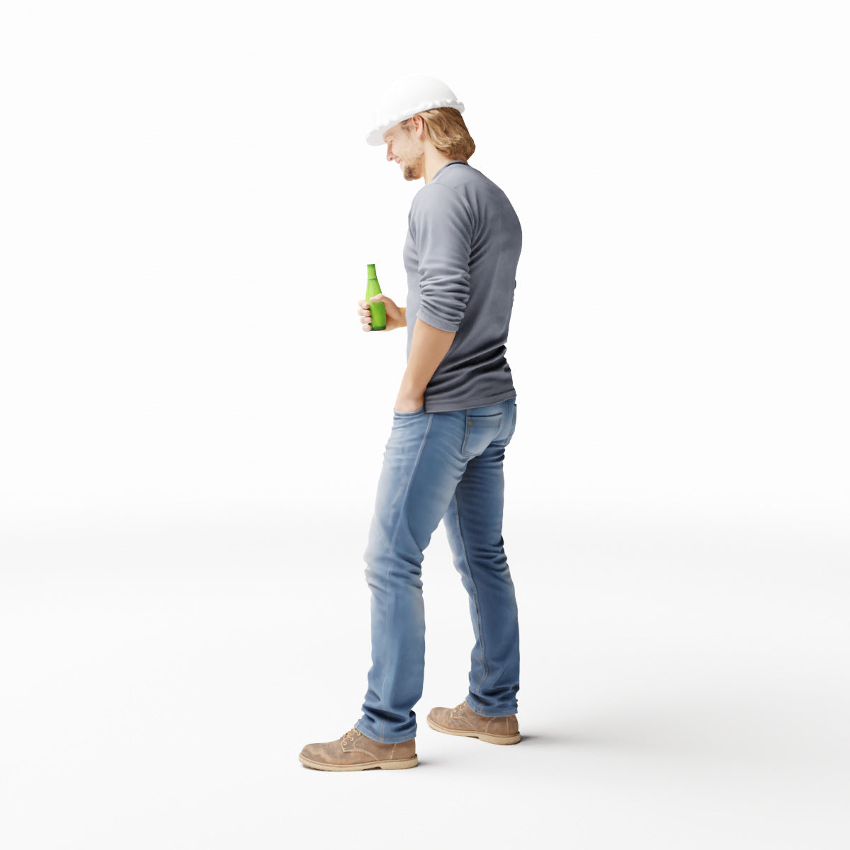Diorama Modellbau Produktfoto 0: Stehende Figur: Mann mit Flasche und Hand in Hosentasche (Ref. Nr. 538)