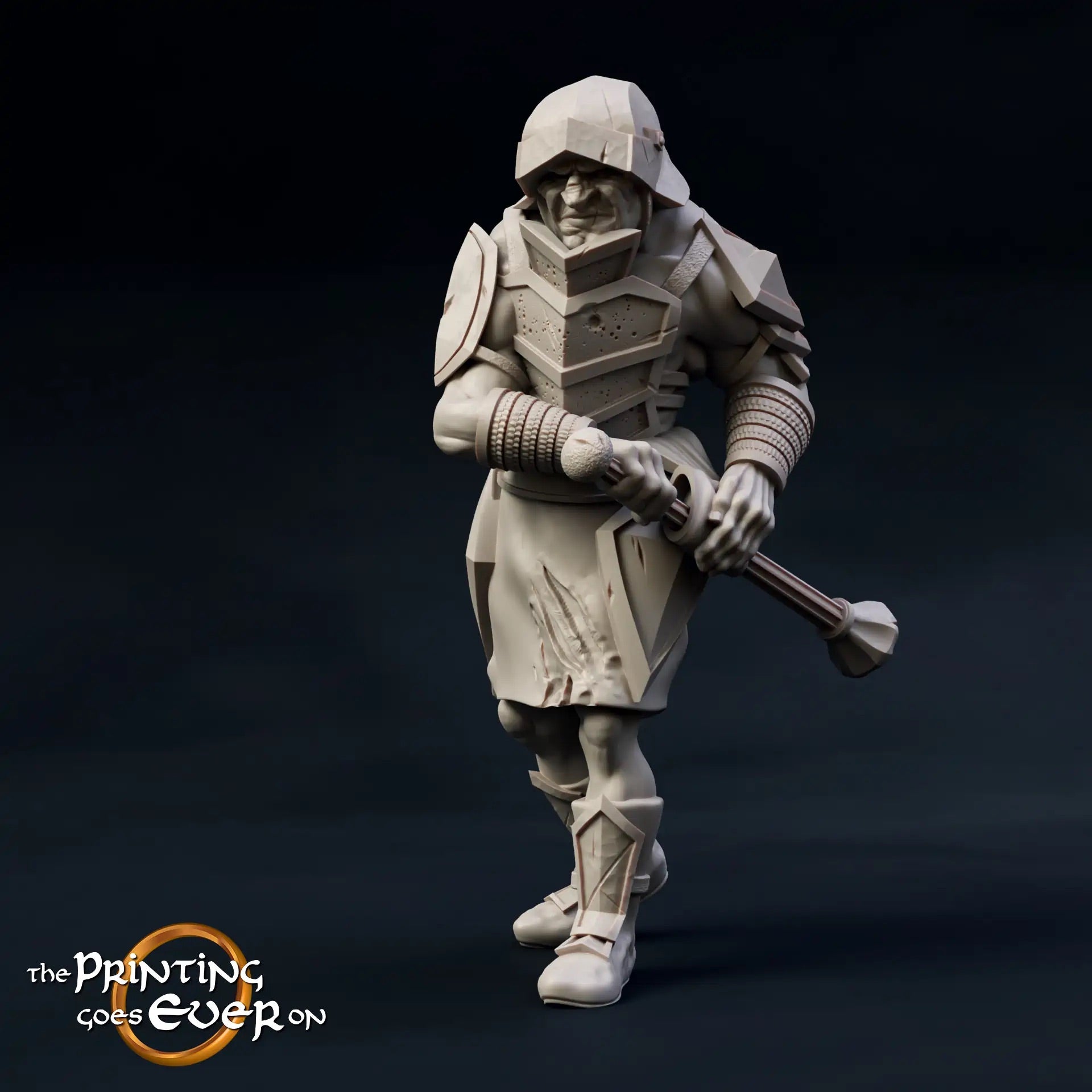 Produktfoto Tabletop 28mm The Printing Goes Ever On (TPGEO)  0: Tod eines Helden: Menschlicher Krieger nach Kampf mit einem Trupp Halb-Orks