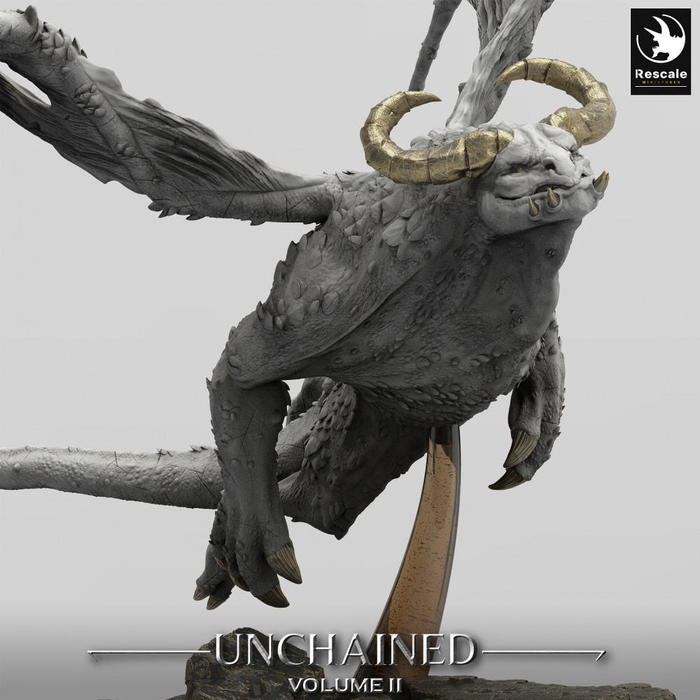 Produktfoto Tabletop 28mm Lord of the Print (LotP) 0: Tabletop Miniatur: Flugdämon, geflügelte Chimäre, Manticore-ähnliches Bossmonster im Sturzflug (24_05_H3)