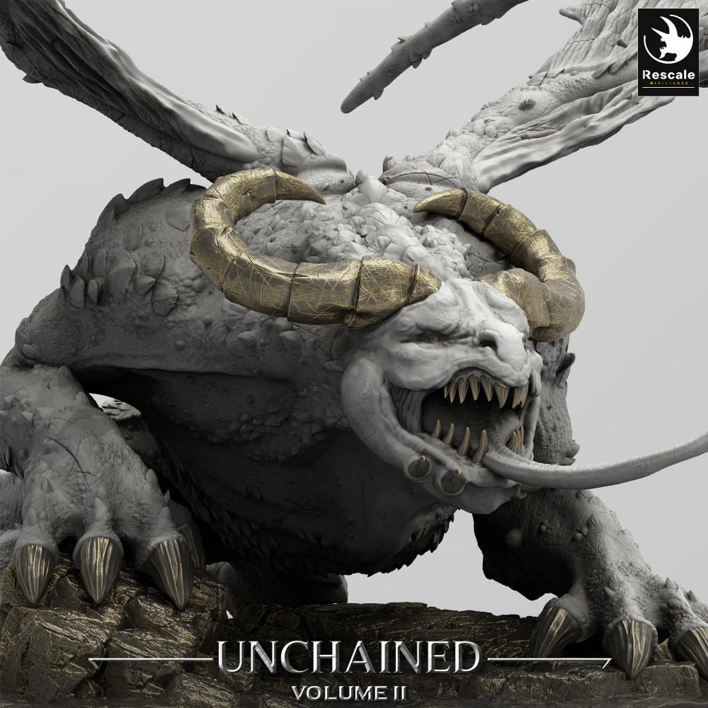 Produktfoto Tabletop 28mm Lord of the Print (LotP) 0: Tabletop Miniatur: Dämonische geflügelte Bestie, Knochen-Gargoyle, Untotes Bossmonster (Winged Horror) (24_05_H5)