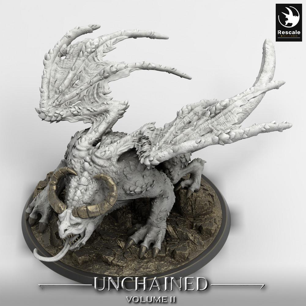 Produktfoto Tabletop 28mm Lord of the Print (LotP) 0: Tabletop Miniatur: Geflügelte Dämonenbestie, Gargoyle-Lord - Abgrundkreatur, Bossmonster, Großkreatur (24_05_H6)