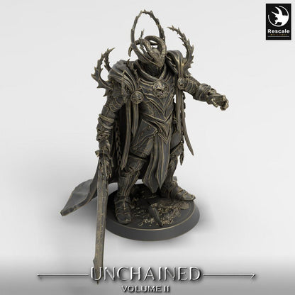Foto del producto Tabletop 28mm Lord of the Print (LotP) 0: Miniatura de Tabletop: Caballero Demonio con Espada Grande, Paladín Oscuro, Señor de la Guerra Tenebroso, Hijo de Olaf (24_05_L1)