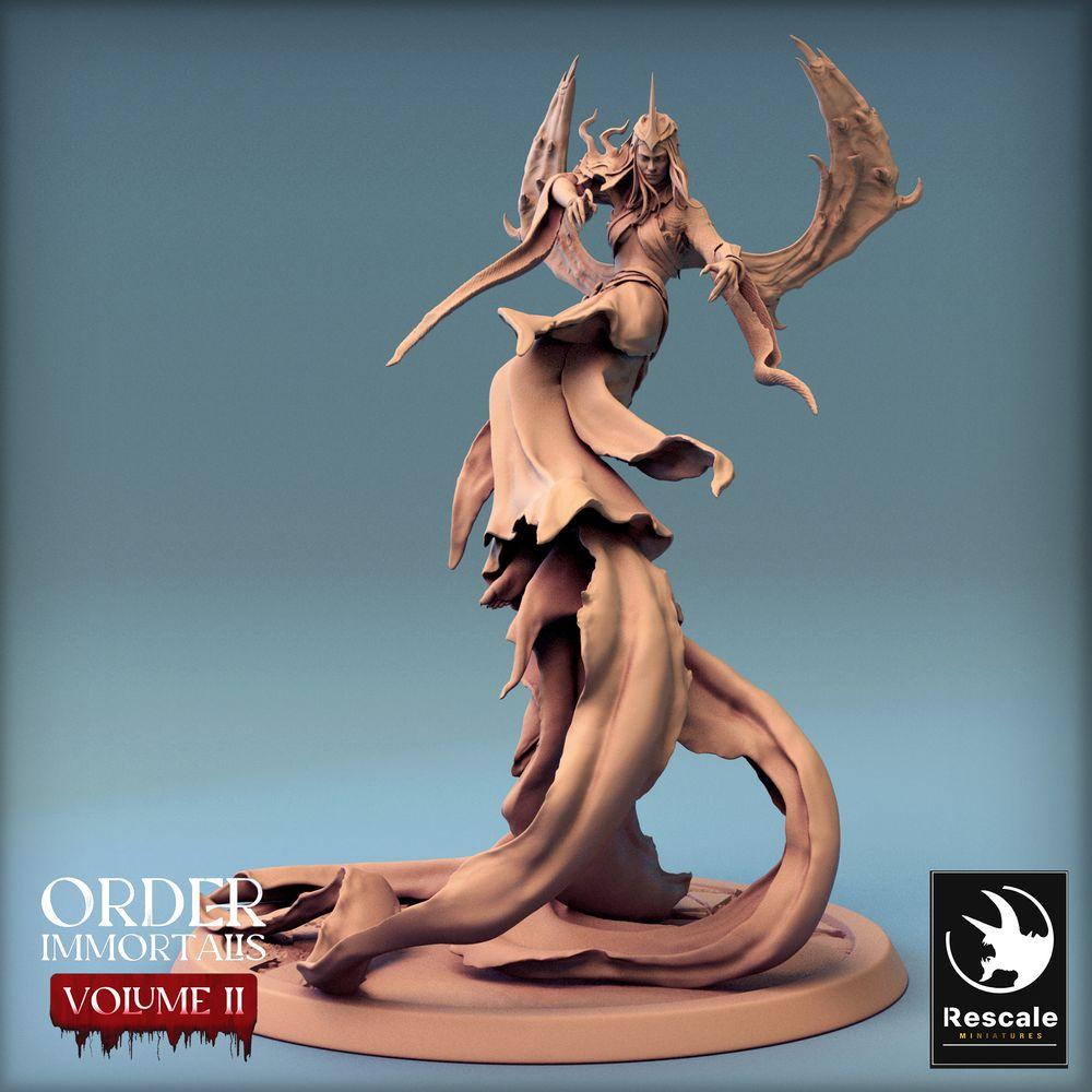 Foto del producto Tabletop 28mm Lord of the Print (LotP) 0: Miniatura de fantasía para tabletop: Princesa demoníaca, hechicera de sombras, naga alada - Reina Inmortal (24_02_H1)
