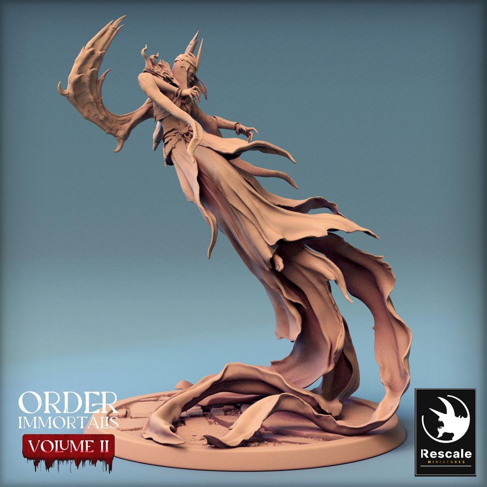 Foto del producto Tabletop 28mm Lord of the Print (LotP) 0: Miniatura de fantasía para tabletop: Princesa demoníaca, hechicera de sombras, naga alada - Reina Inmortal (24_02_H1)