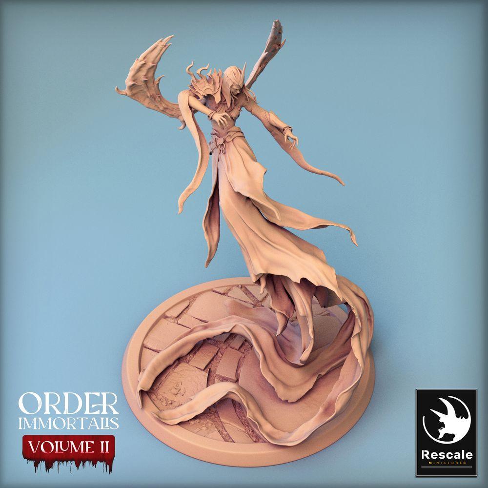 Foto del producto Tabletop 28mm Lord of the Print (LotP) 0: Miniatura de fantasía para tabletop: Princesa demoníaca, hechicera de sombras, naga alada - Reina Inmortal (24_02_H1)