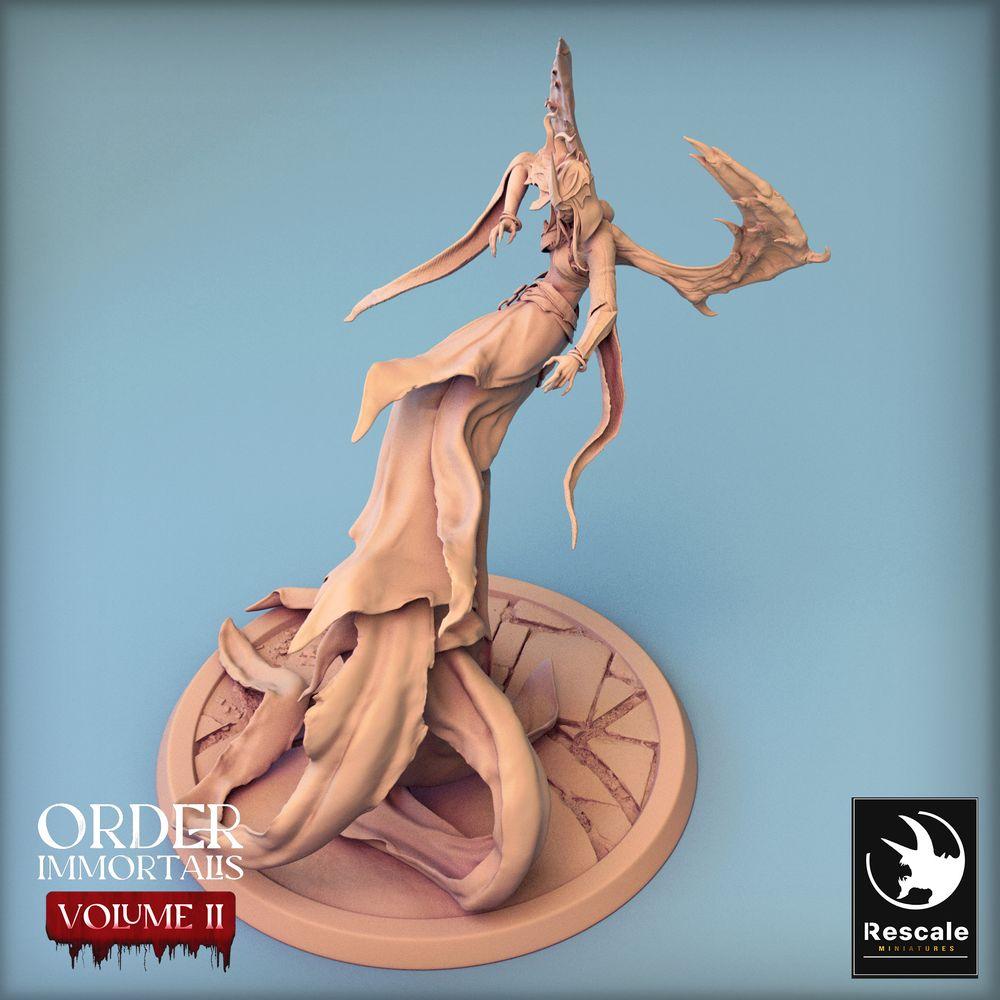 Foto del producto Tabletop 28mm Lord of the Print (LotP) 0: Miniatura de fantasía para tabletop: Princesa demoníaca, hechicera de sombras, Naga alada - Reina Inmortal (24_02_H1)