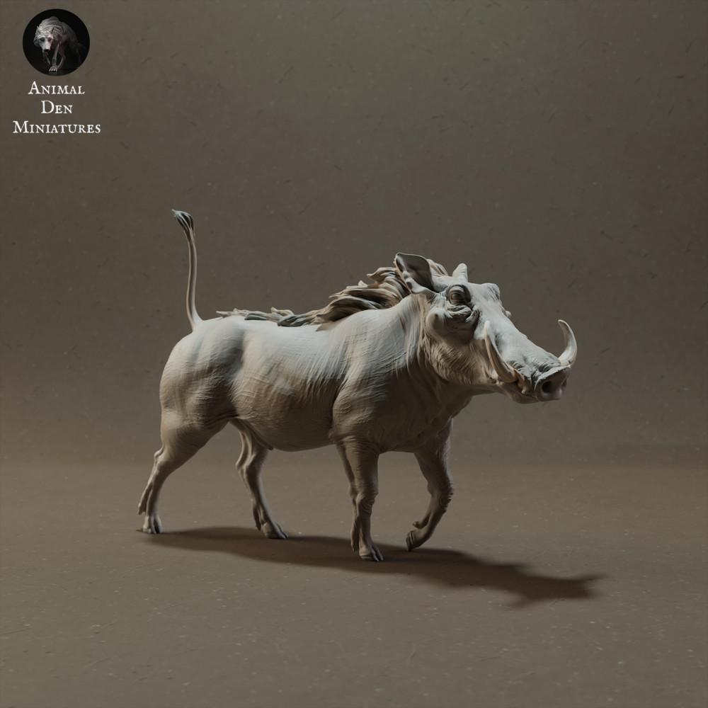 Foto de producto de figura de animal Animal Den Miniatures 0: Figura de animal salvaje: jabalí verrugoso (23_03_09)