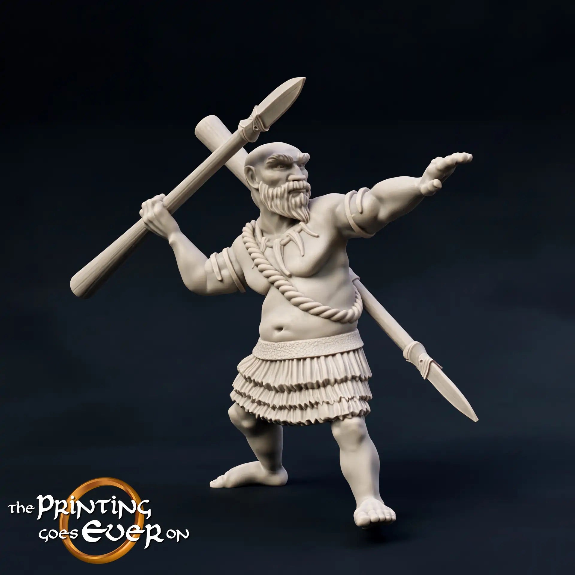 Foto del producto Tabletop 28mm The Printing Goes Ever On (TPGEO) 0: Miembros nativos de la tribu: Hombres salvajes de la jungla - Jefe y guerrero