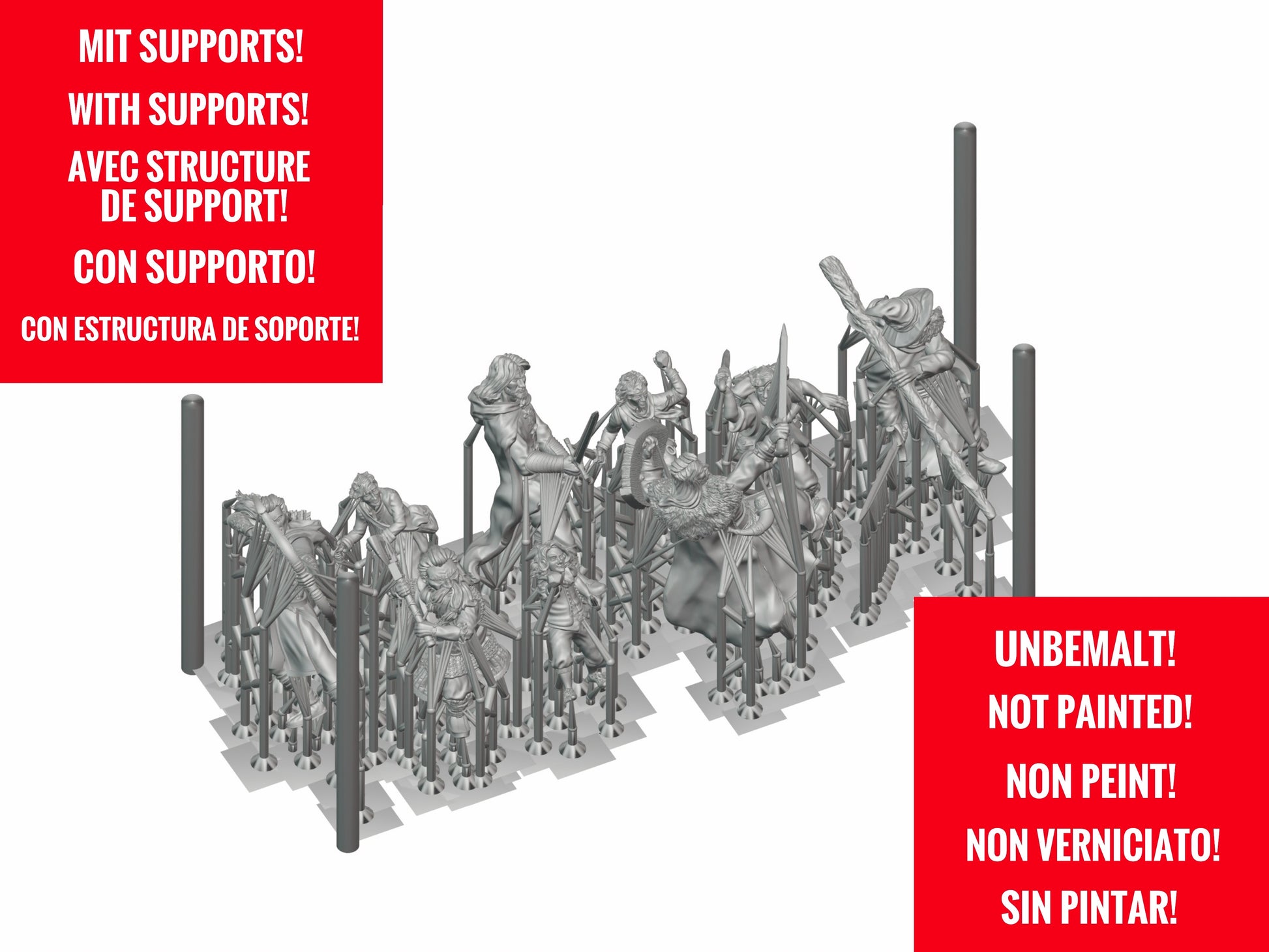 Produktfoto Tabletop 28mm The Printing Goes Ever On (TPGEO)  0: Mittelalterliche Ritter Figuren Verbündeter Pikenträger B - Verbündete Truppen