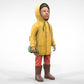 Foto del producto diorama y modelo de figura en miniatura: niño con chaqueta de lluvia