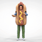 Foto del producto Diorama y modelismo figura en miniatura: vendedor de hot dogs con disfraz de hot dog