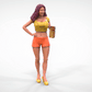 Produktfoto Diorama und Modellbau Miniatur Figur: Sexy Frau mit Bierkrug