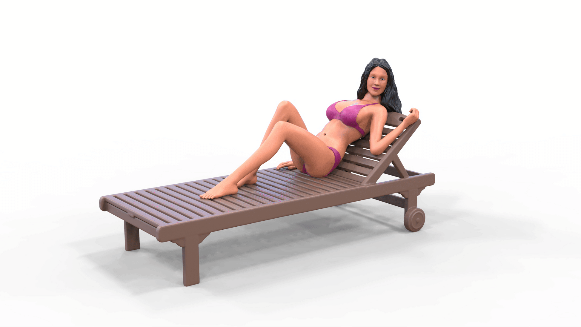 Foto del producto Diorama y modelismo figura en miniatura: Mujer en tumbona