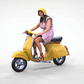 Produktfoto Diorama und Modellbau Miniatur Figur: Frau auf Vespa