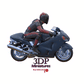 Produktfoto Diorama und Modellbau Miniatur Figur: Mann auf Motorrad