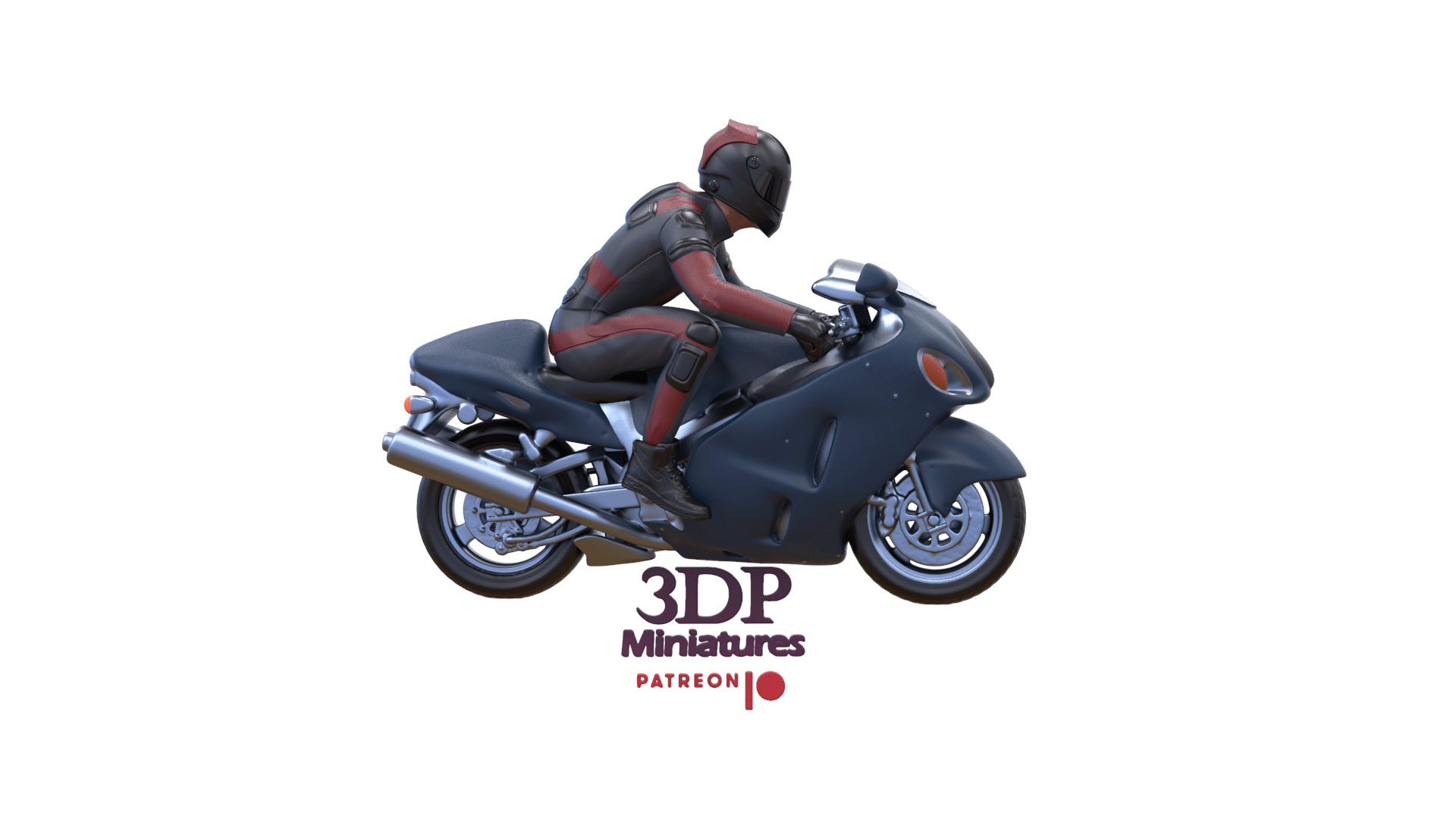 Produktfoto Diorama und Modellbau Miniatur Figur: Mann auf Motorrad