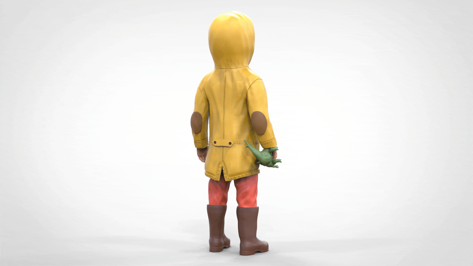 Foto del producto diorama y modelo de figura en miniatura: niño con chaqueta de lluvia