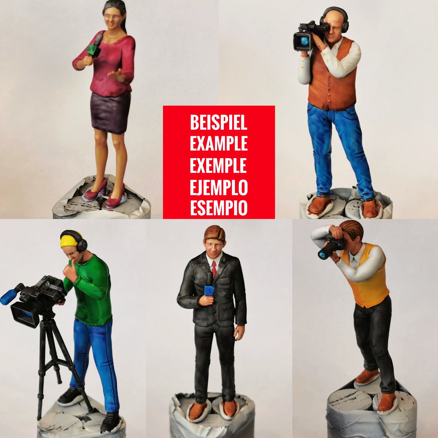 Foto del producto Diorama y modelismo figura en miniatura: Set de reportero, 6 figuras