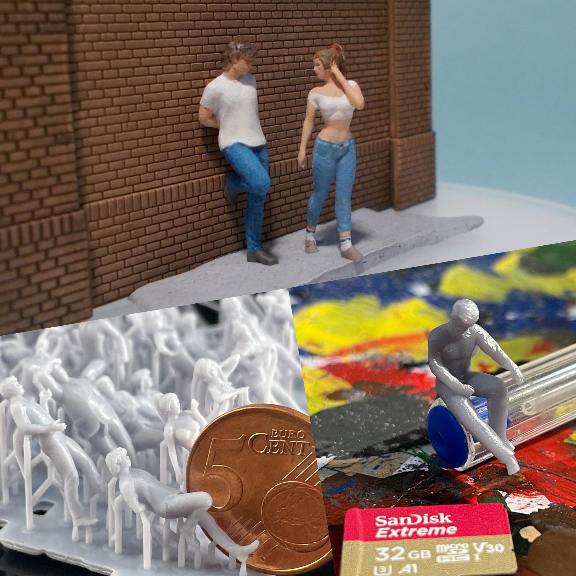 Foto del producto Diorama y modelismo figura en miniatura: Set de espectadores, 60 figuras 1:87 - H0 / 1:72 - 25mm