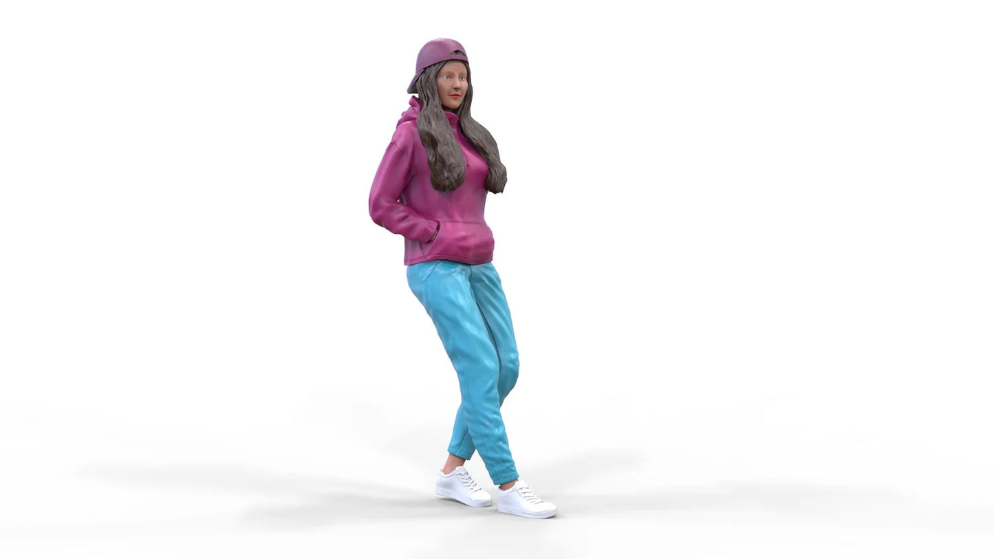 Foto del producto Diorama y modelismo miniatura figura: Mujer con sudadera | Hip Hopper